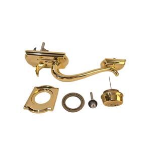 Schlage F58 CAM 605 C Brass Door Lever Camelot Outside Handleset Polished